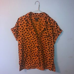Madewell Polka Dotted Pajama Button Up Shirt XS